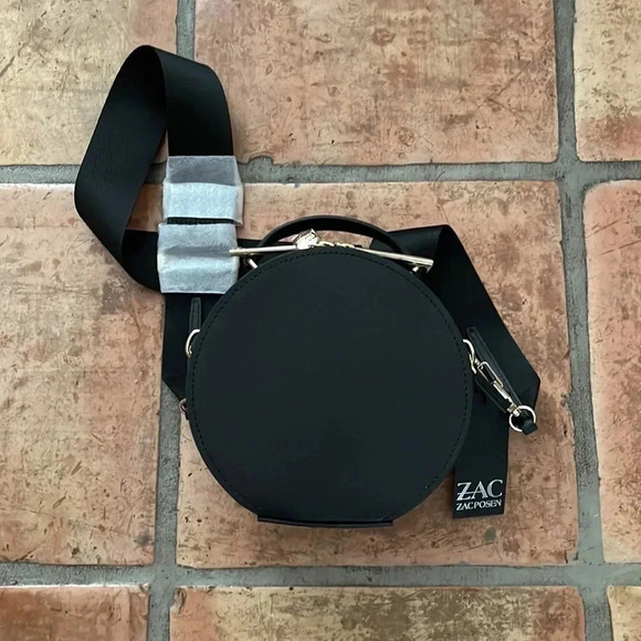 NEW ✨ ZAC POSEN Eartha Black Leather Round Top Handle Bag - Picture 4 of 13